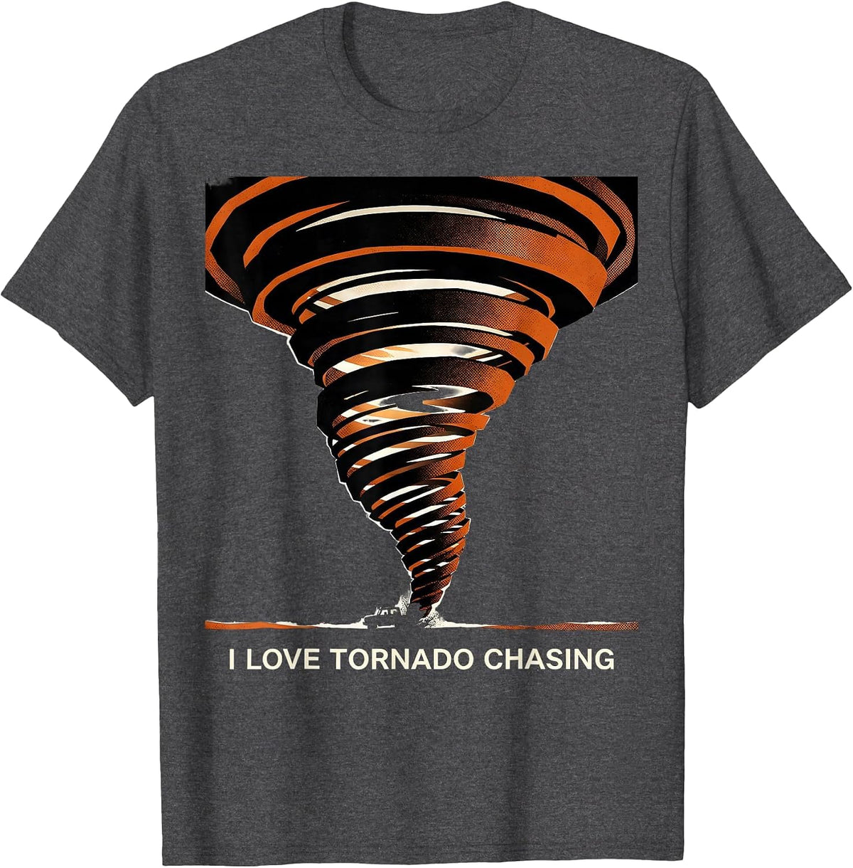 Men's I Love Tornado Chasing Minimalist Storm Chaser Meteorology T-Shirt - Dark Heather Grey