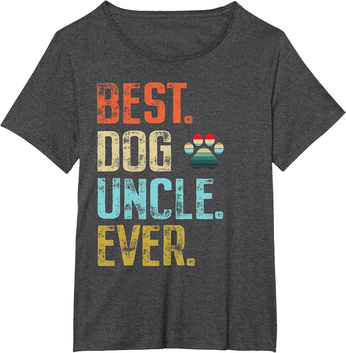 Mens Best Dog Uncle Ever Vintage Dog Lover T-Shirt - Dark Heather Grey