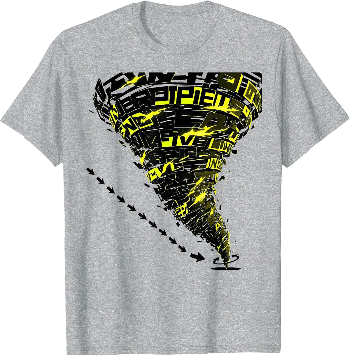 Men's Tornado Funnel Typography Storm Chaser Meteorology T-Shirt - Heather Grey