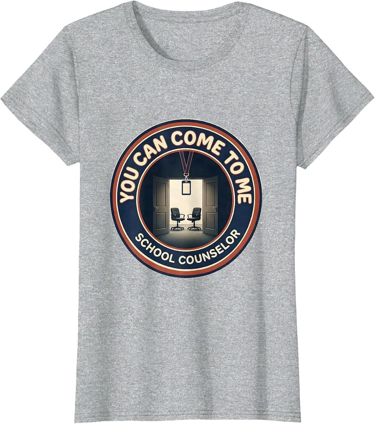 Women's You Can Come To Me Groovy Retro School Counselor T-Shirt - Heather Grey