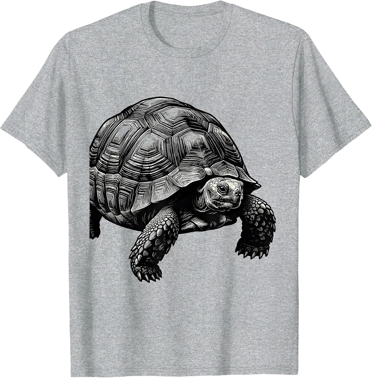 Men's Tortoise Humor Pet Lover Scratchboard Graphic T-Shirt - Heather Grey