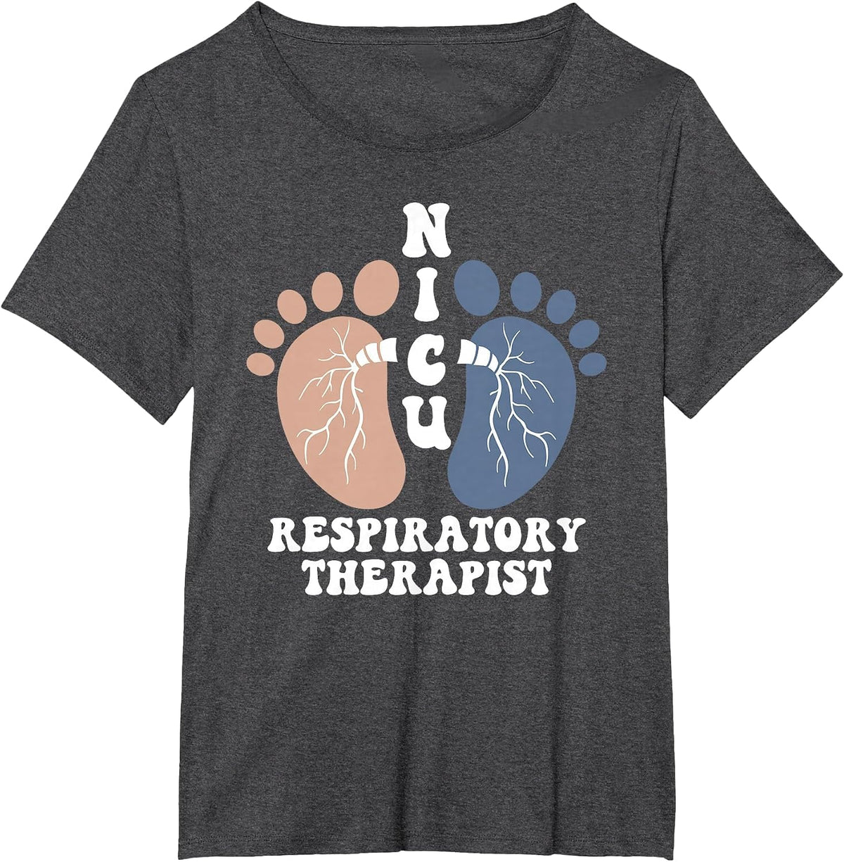 Nicu Respiratory Therapist RrT Care Credential Lung Squad T-Shirt - Dark Heather Grey