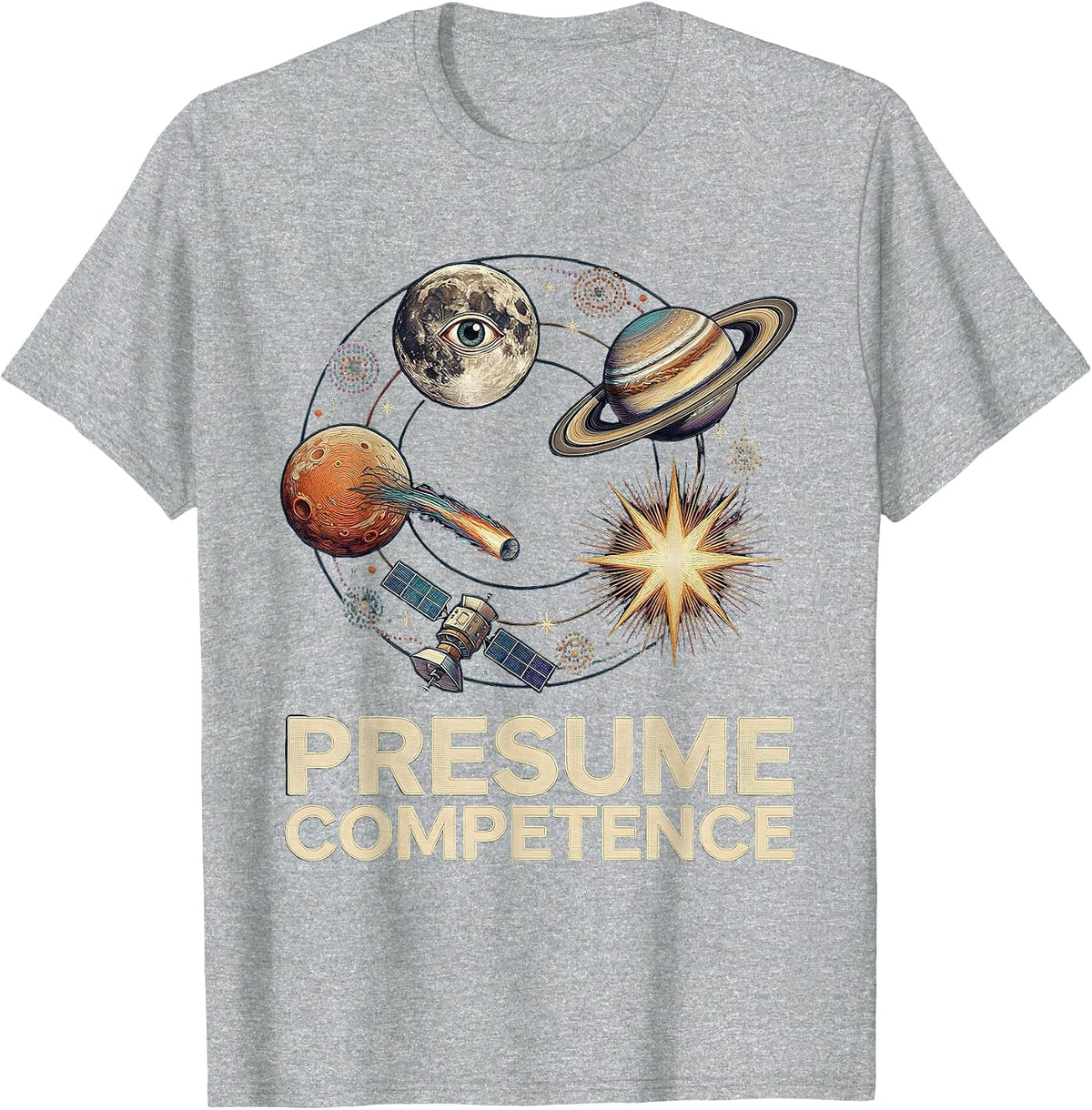 Men's Presume Competence Neurodiverse Universe Special Education T-Shirt - Heather Grey