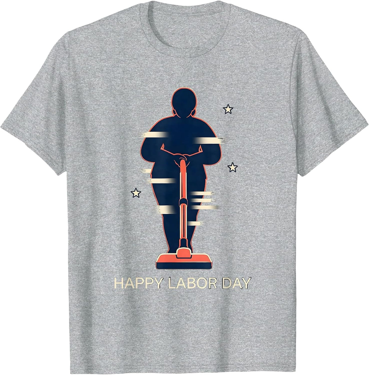 Men's Happy Labor Day Patriotic Woman Messy Bun Humor Graphic T-Shirt - Heather Grey