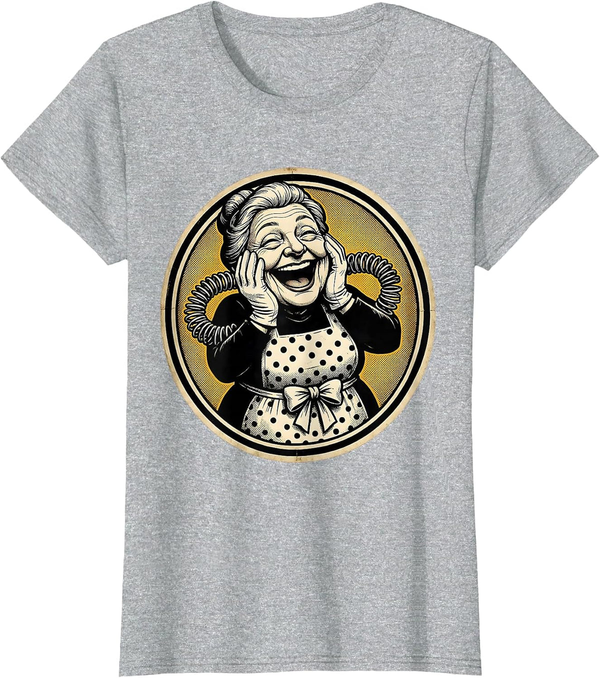 Grandma Laughing Hands On Cheeks Mimi Gift T-Shirt - Heather Grey
