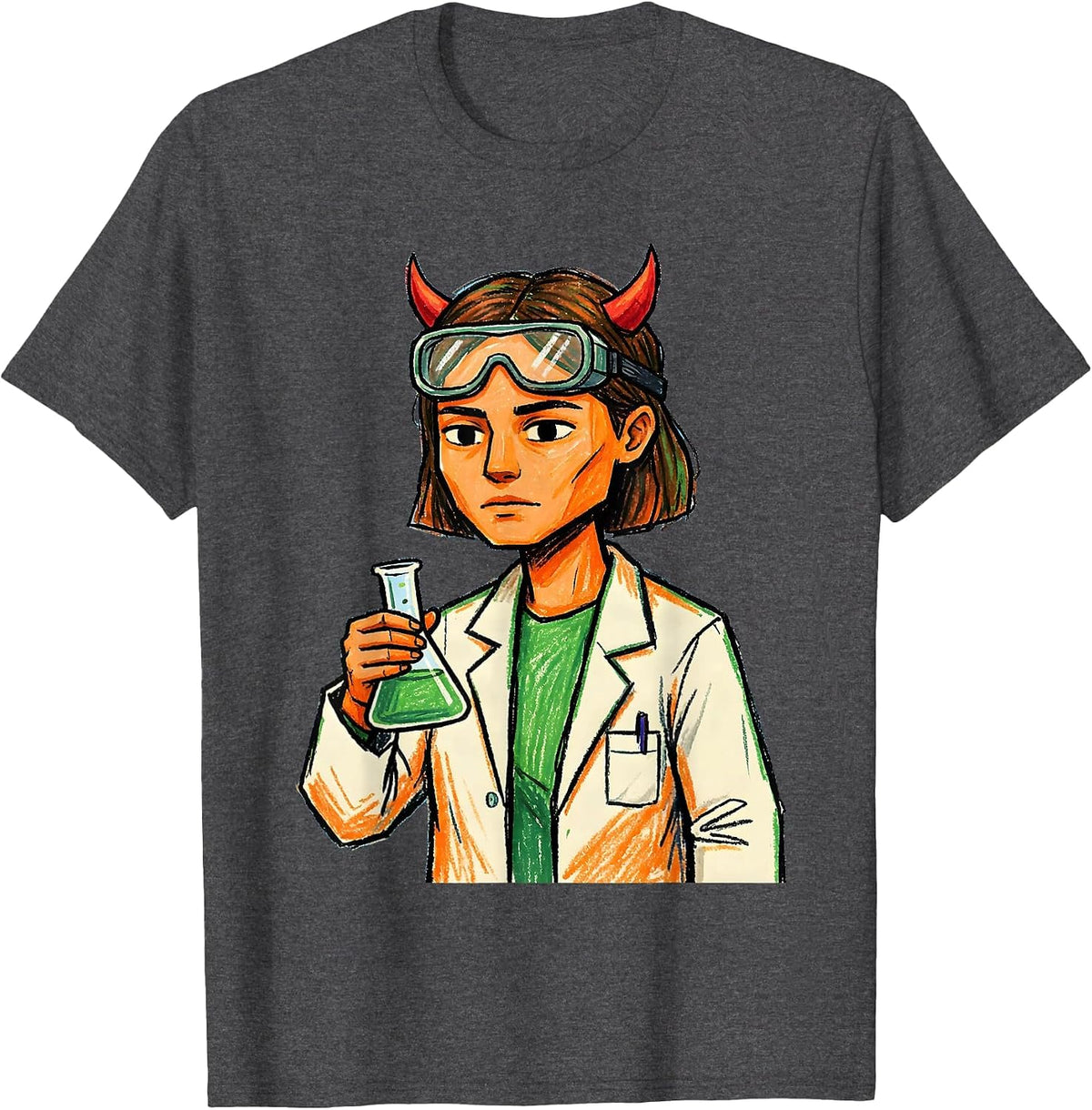 Quiet Science Teacher Halloween Costume Naive Kidcore T-Shirt - Dark Heather Grey