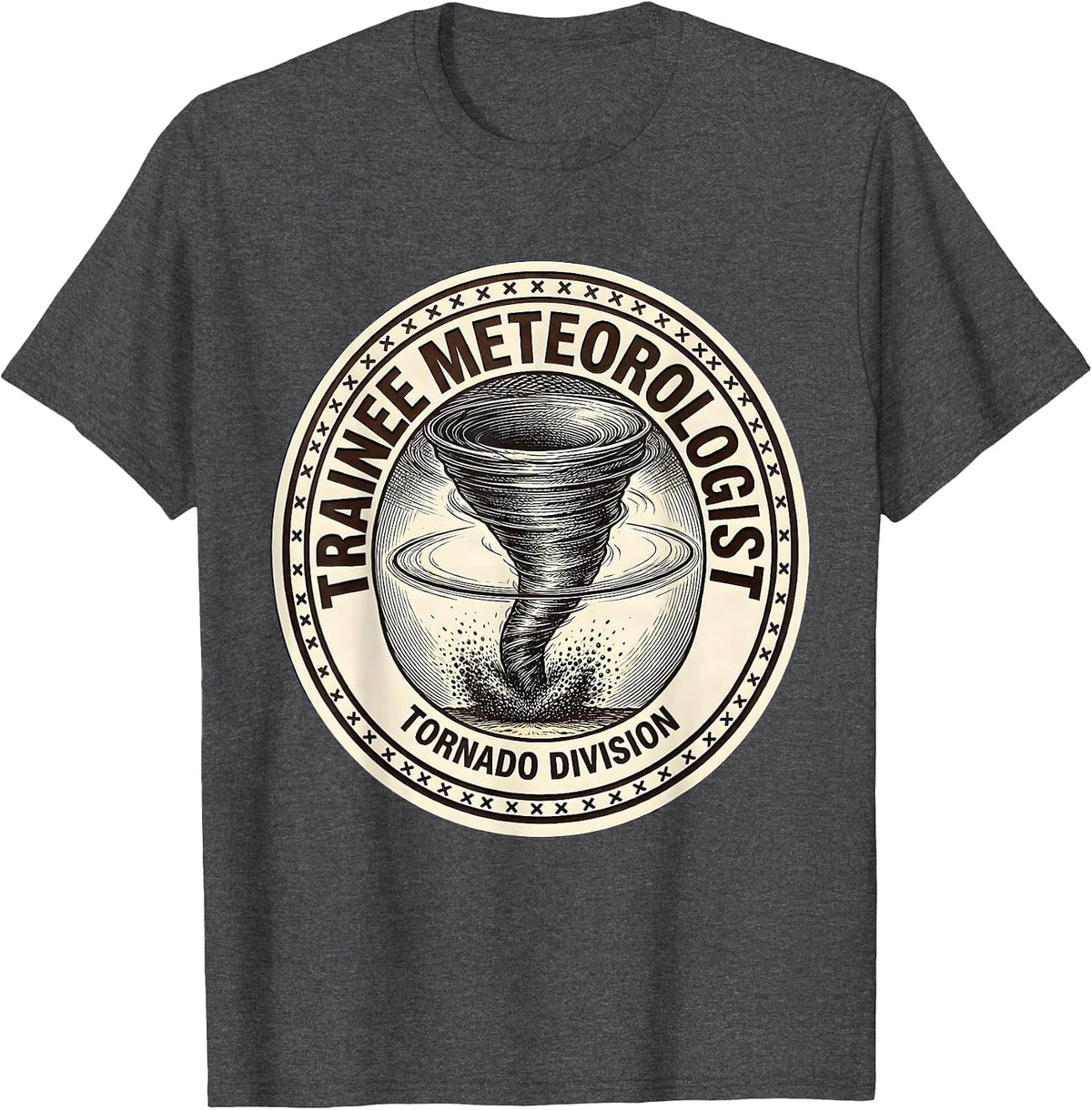 Men's Trainee Meteorologist, Tornado Division Storm Chaser T-Shirt - Dark Heather Grey