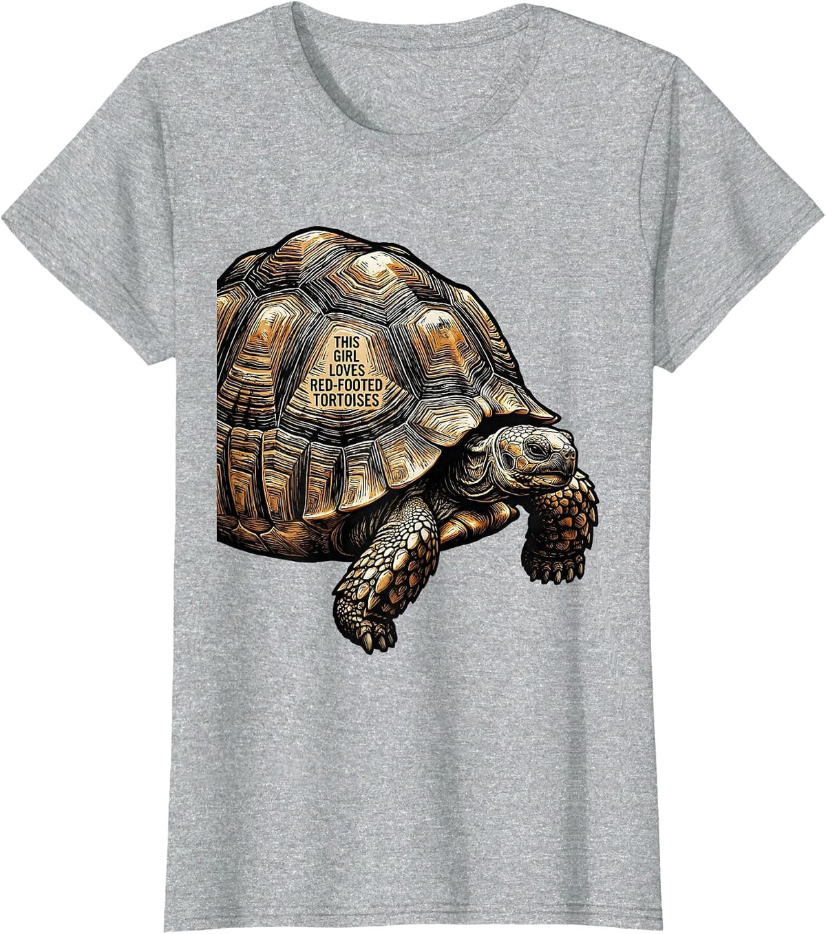 Women's This Girl Loves Red-Footed Tortoises Cute Reptile Lover Gift T-Shirt - Heather Grey