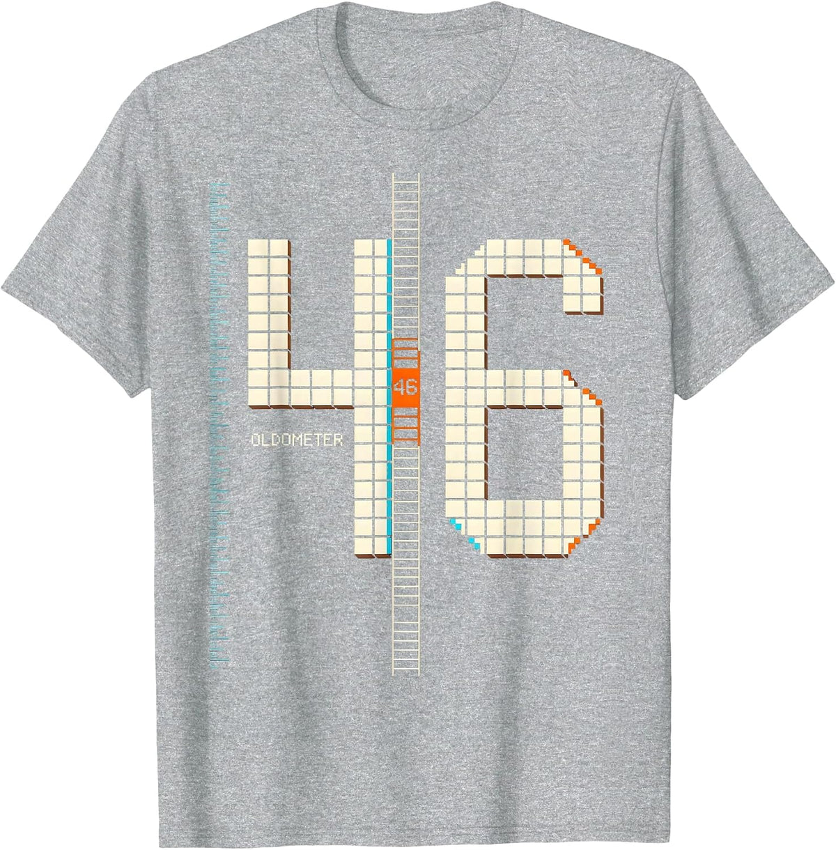Men's OLDOMETER 46 Funny Milestone Birthday Gift Men T-Shirt - Heather Grey