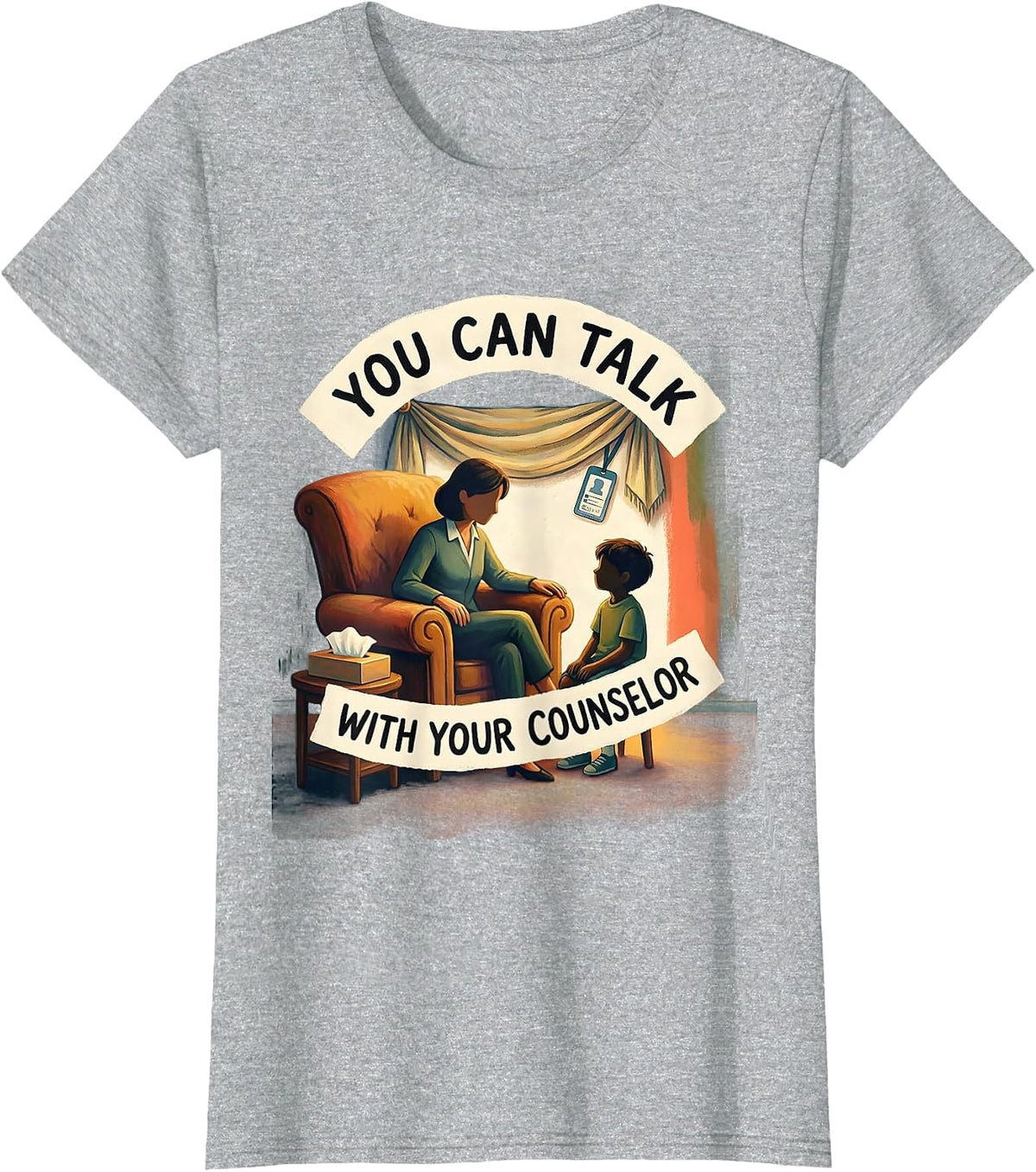 You Can Talk With Your Counselor Storybook Counselor Staff T-Shirt - Heather Grey