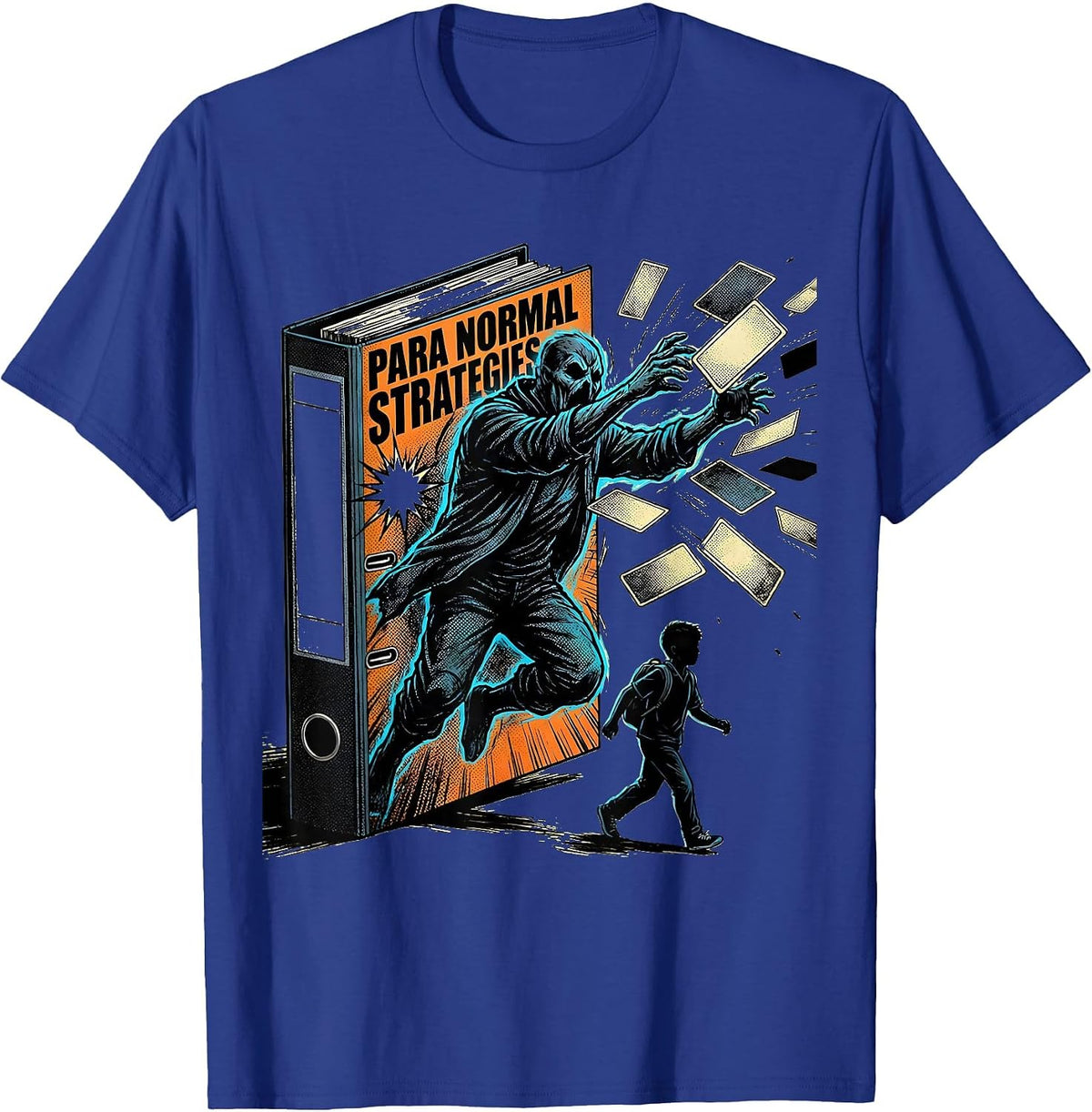 Para Normal Strategies Comic Book Ghost Paraprofessional T-Shirt - Royal Blue