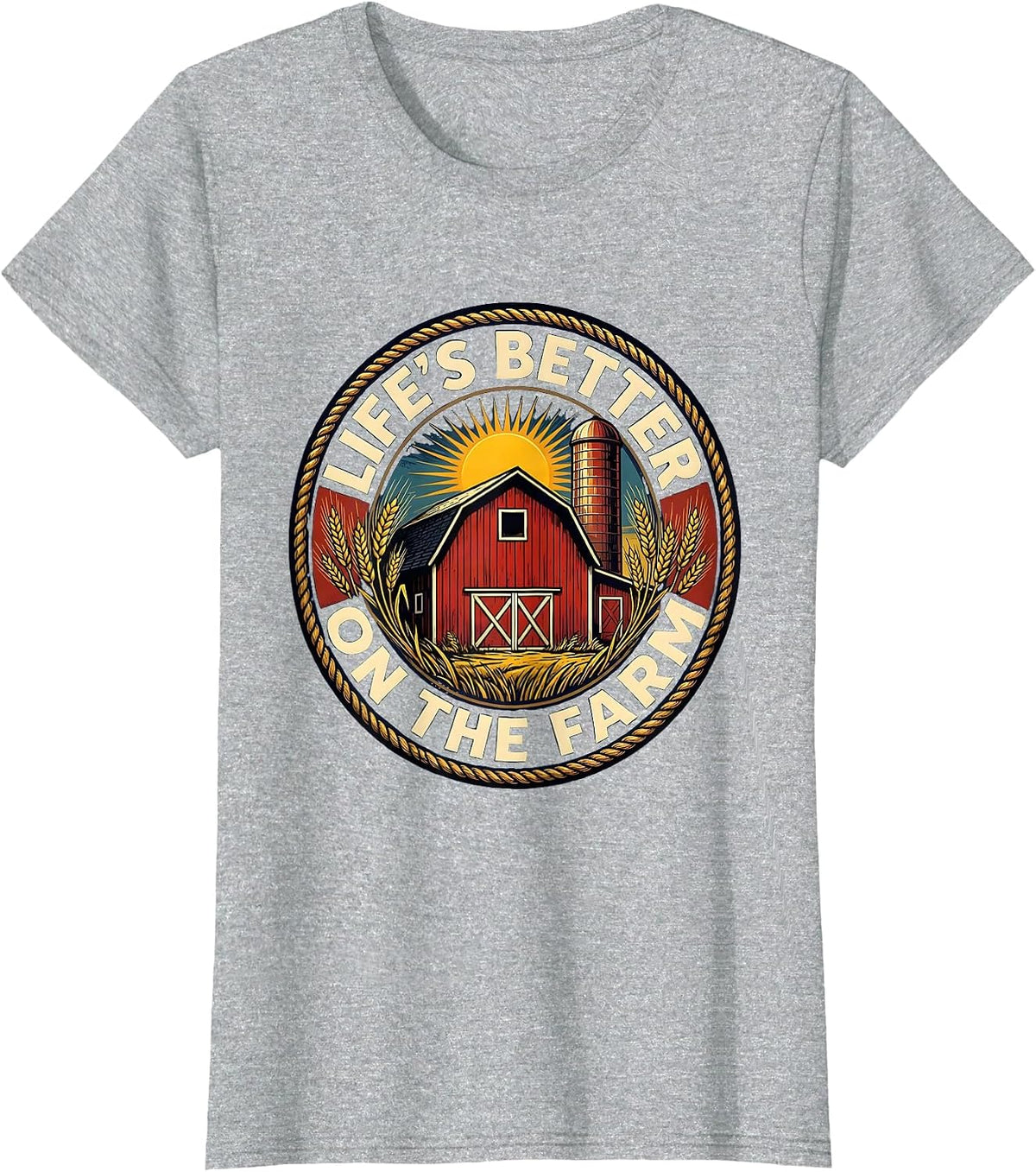 Life's Better On The Farm Country Living Design T-Shirt - Heather Grey