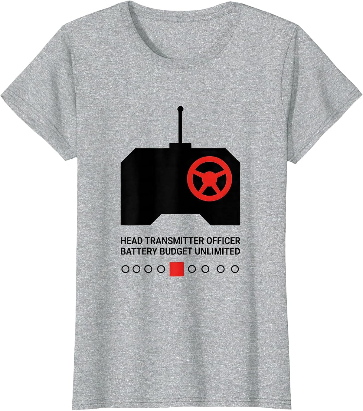 Head Transmitter Officer Battery Budget Unlimited RC Racer T-Shirt - Heather Grey