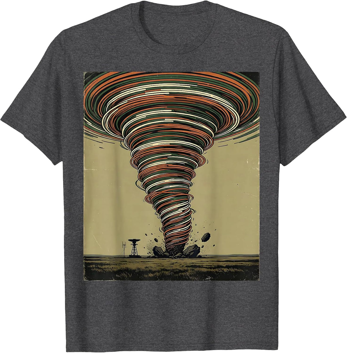 Funnel Tornado Storm Chaser Meteorology Humor T-Shirt - Dark Heather Grey