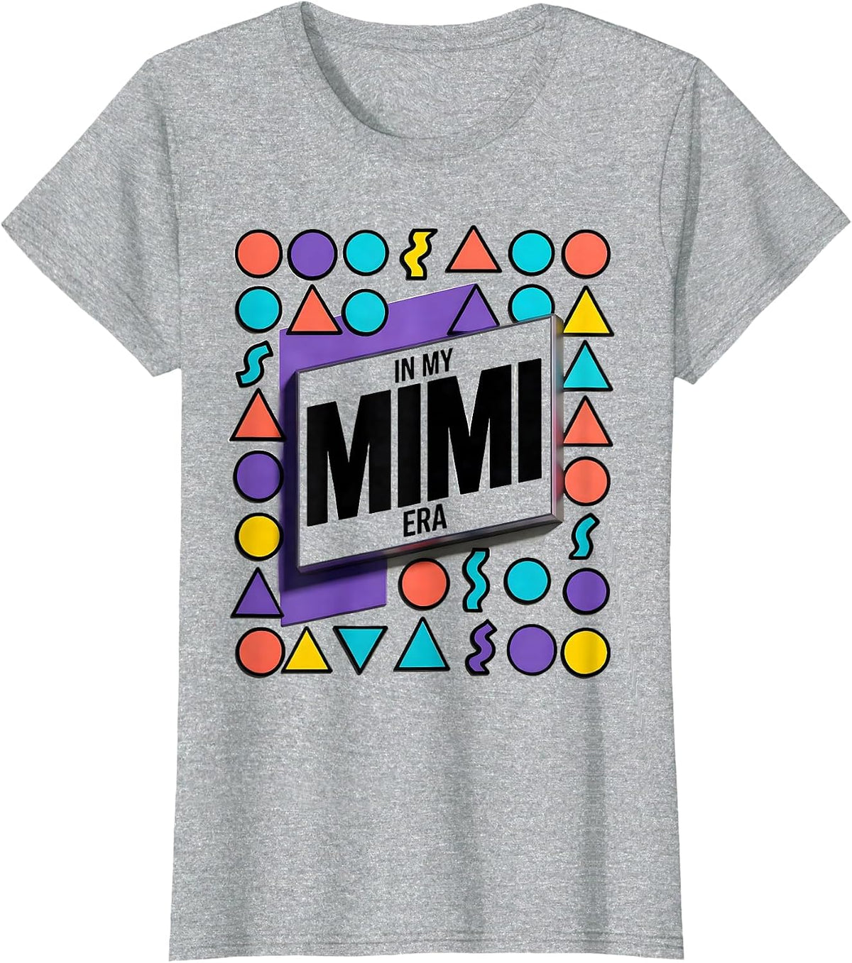 Women's In My Mimi Era Retro Groovy Mothers Day Gift for Mom T-Shirt - Heather Grey