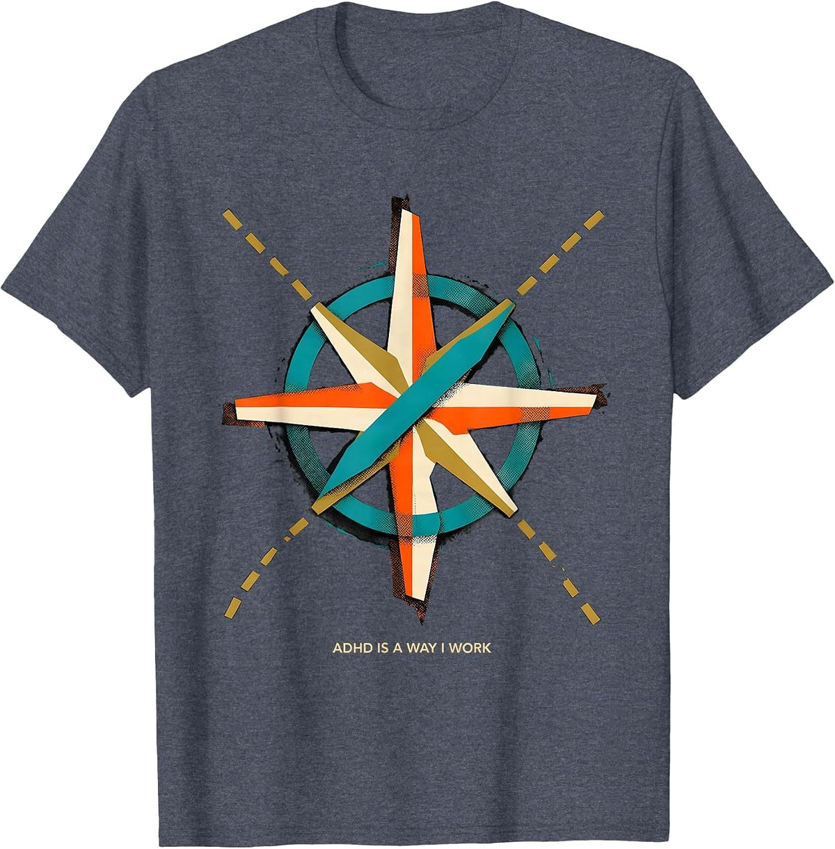 ADHD Is A Way I Work Neurodivergent Support Funny Awareness T-Shirt - Heather Blue