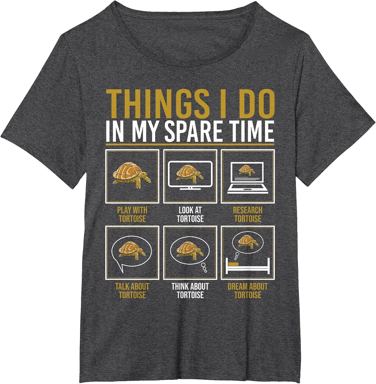 Things I Do in My Spare Time Turtle Reptile Men Turtle Fan T-Shirt - Dark Heather Grey