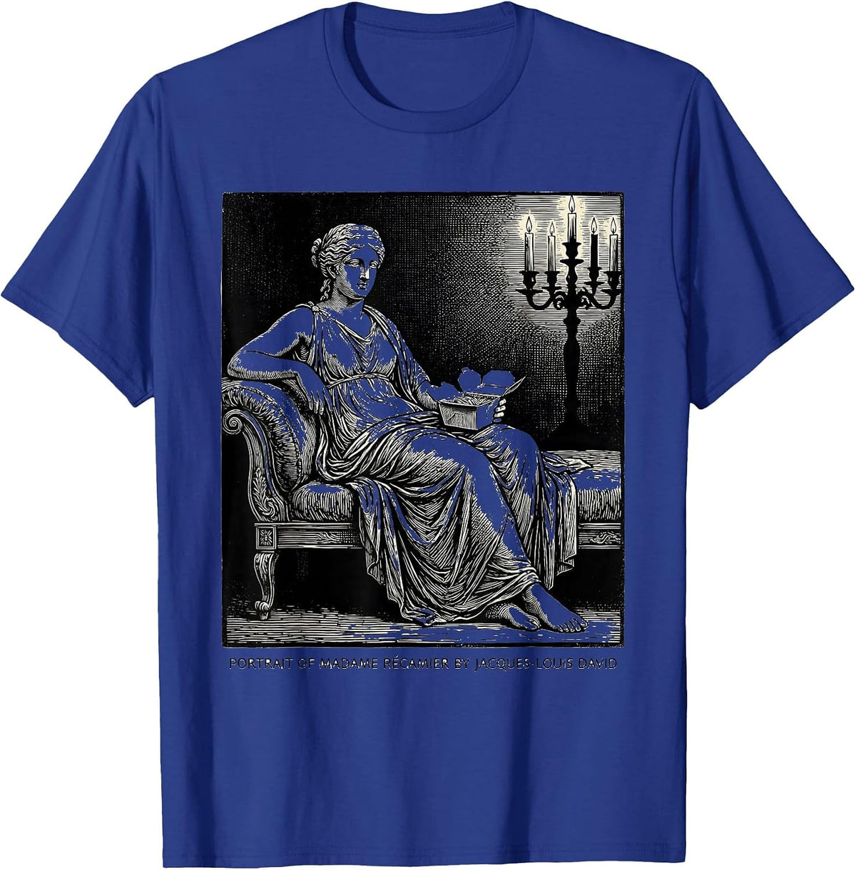 Men's PORTRAIT OF MADAME RÉCAMIER BY JACQUES-LOUIS DAVID Art T-Shirt - Royal Blue
