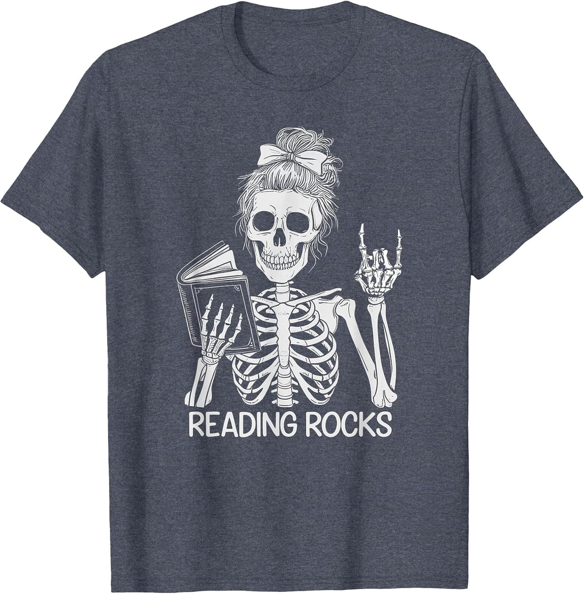 Cute Reading Rocks Teaching Kindergarten Literacy Team T-Shirt - Heather Blue