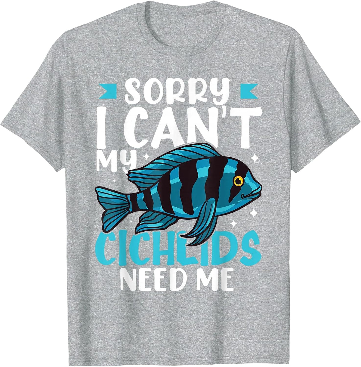 Cichlid Fish Funny Animals African Aquarium T-Shirt - Heather Grey