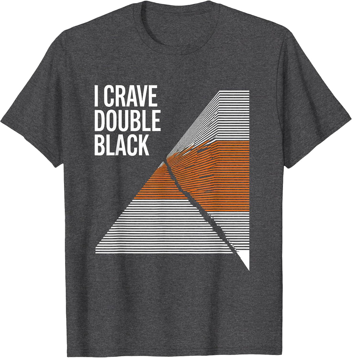 I Crave Double Black Funny Ski Snowboard Gift T-Shirt - Dark Heather Grey