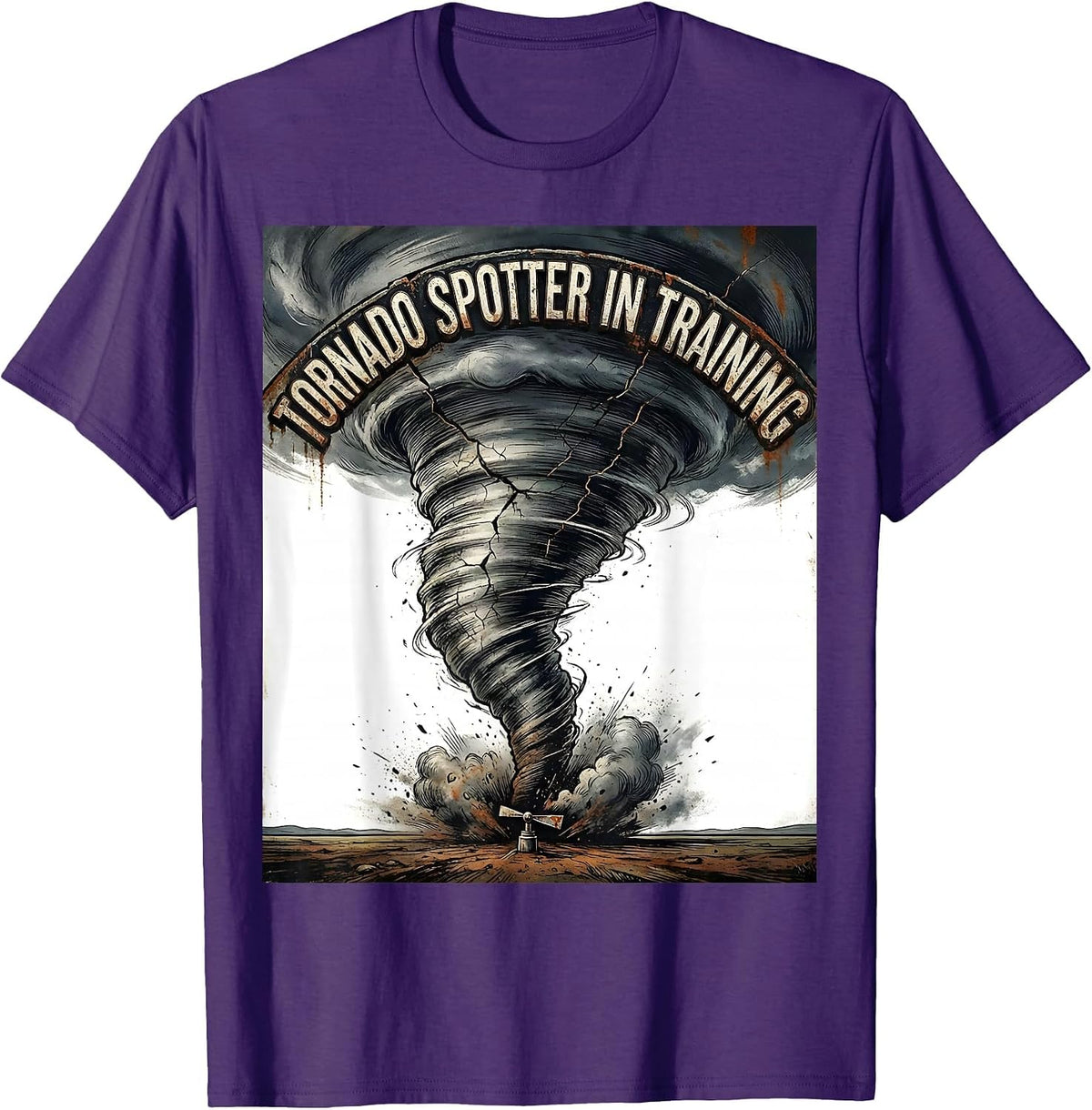 Men's Tornado Spotter In Training Distressed Storm Chaser T-Shirt - Purple