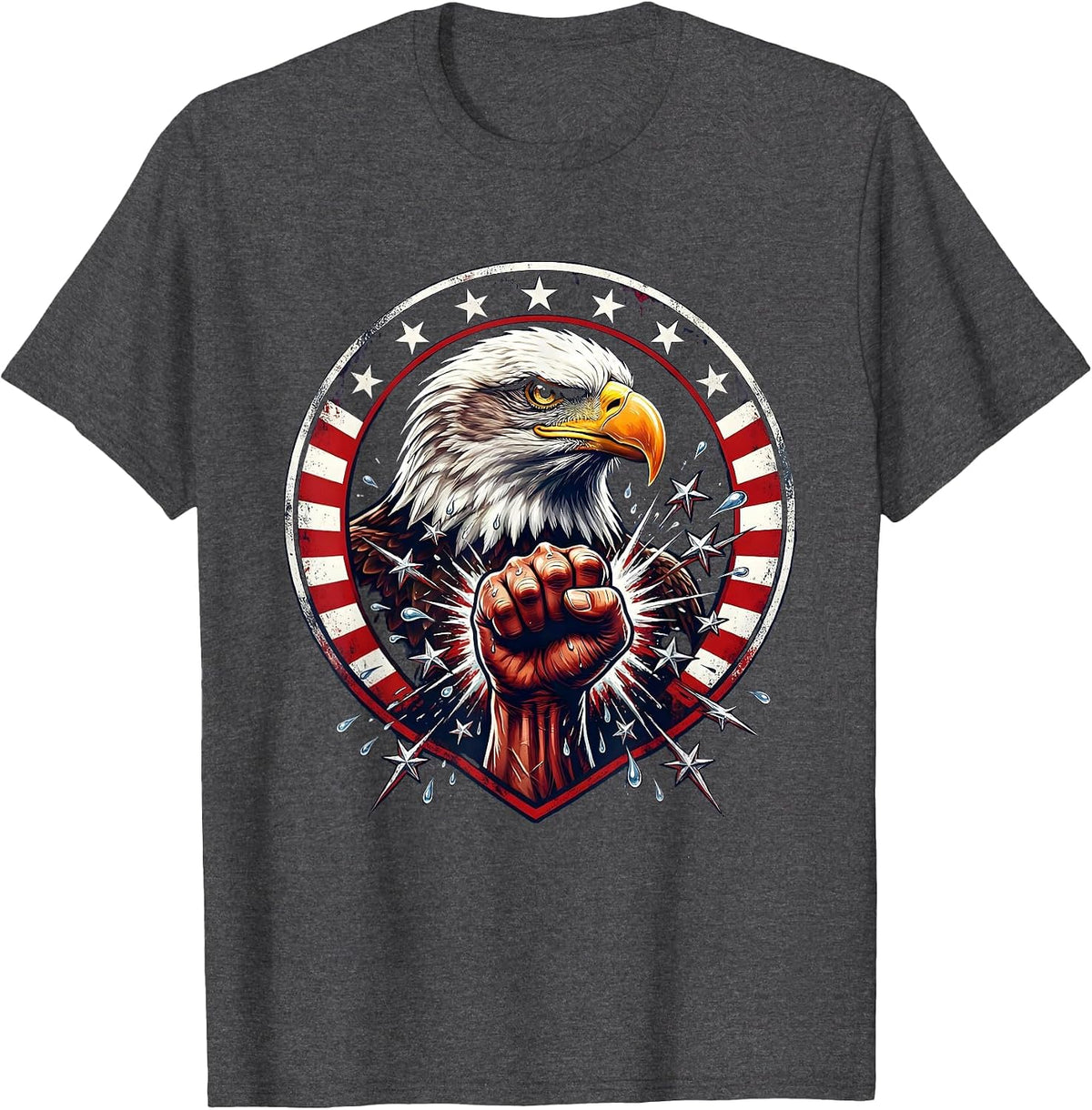 American Boxer Mid-Punch Fighter Graphic T-Shirt - Dark Heather Grey