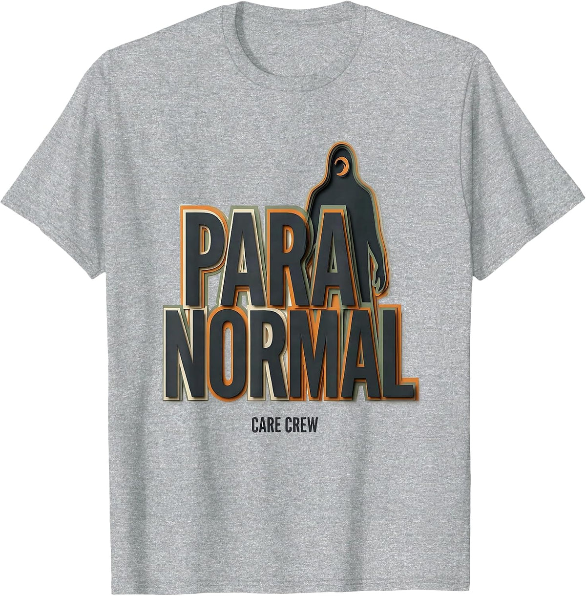 Men's Para Normal Care Crew Funny Ghost Paraprofessional Halloween T-Shirt - Heather Grey