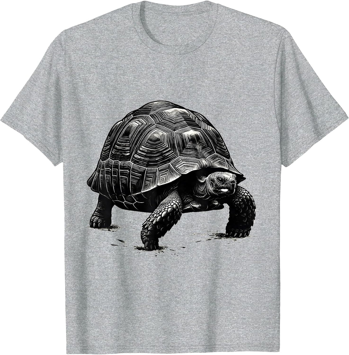 Men's Compact Tortoise Scratchboard Funny Turtle Lover Gift T-Shirt - Heather Grey