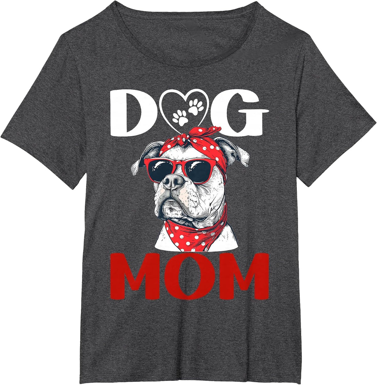Pitbull Terrier Dog Dog Mom T-Shirt - Dark Heather Grey
