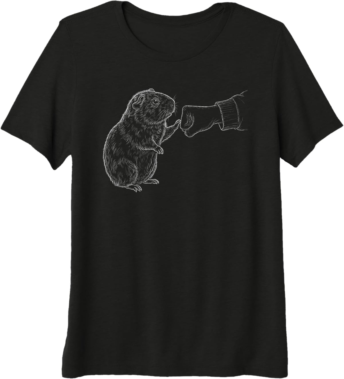 Guinea Pig Fist Bump Guinea Pig Owner Men Women Premium Tri-Blend T-Shirt - Black