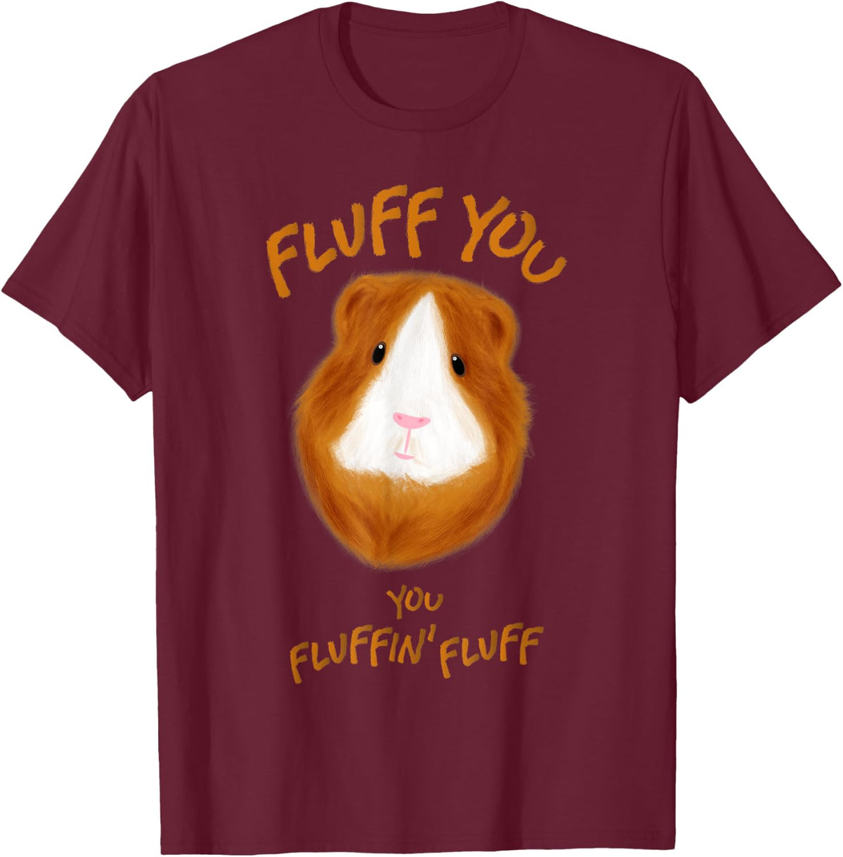 Fluffy Guinea Pig Shirt Cavy Clothes Outfit Gift Kids Women T-Shirt - Burgundy