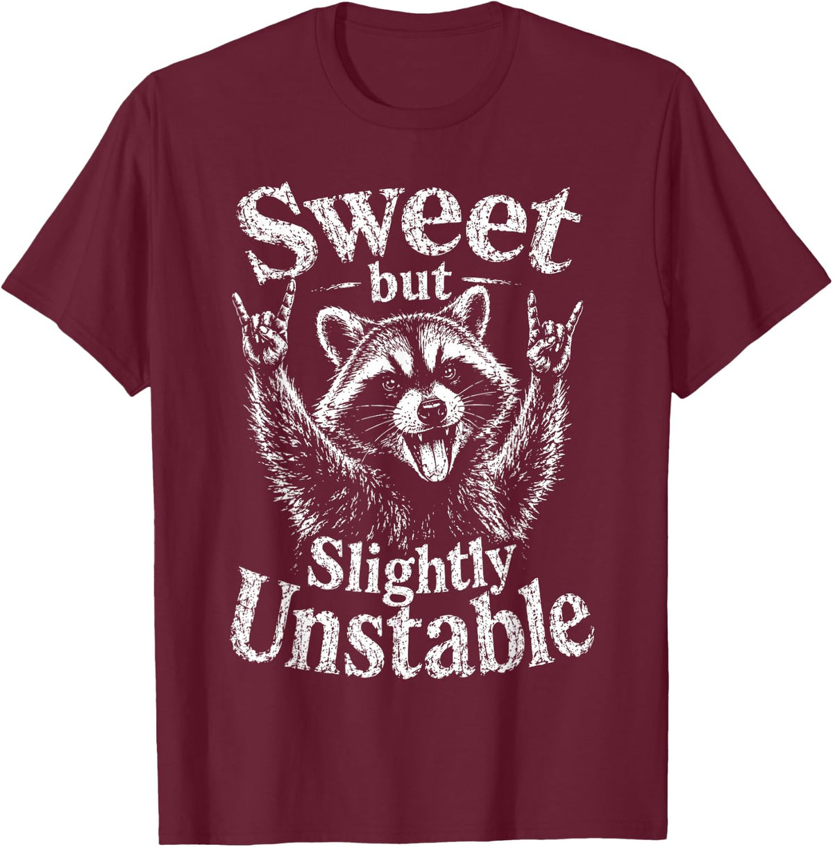 Sarcasm Raccoon Humorous Saying Dry Work Humor T-Shirt - Burgundy