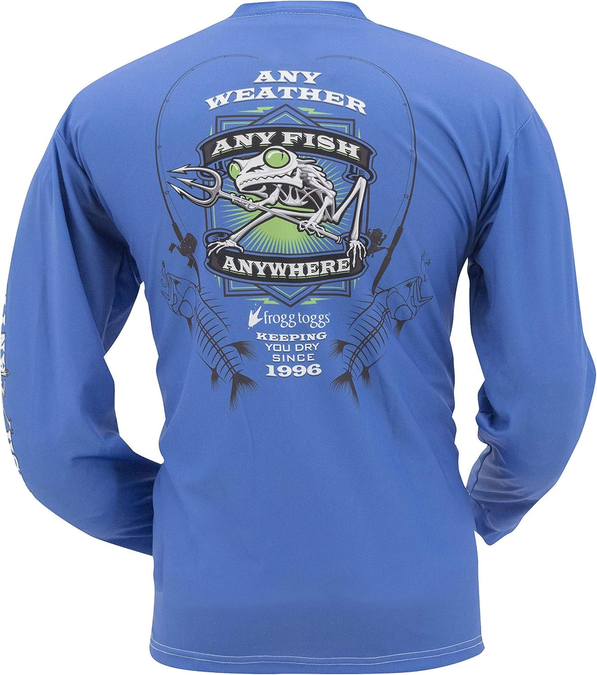 Frogg Toggs Any Fish Anywhere T-Shirt, Long Sleeve - Royal Blue