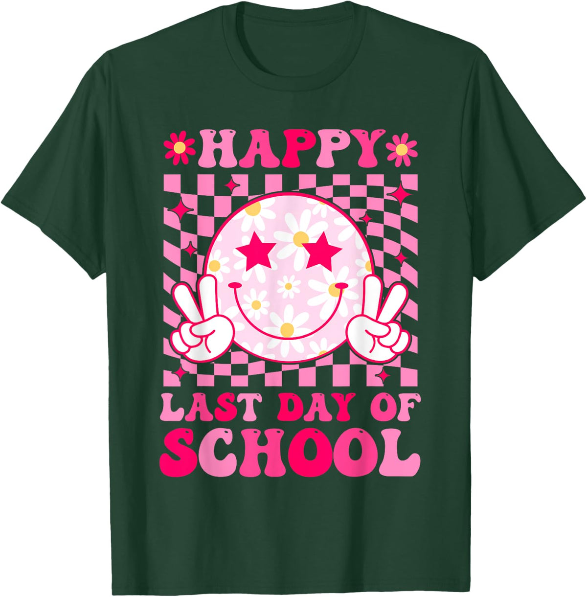 Happy Last Day of School Teacher Boys Girls Kids Graduation T-Shirt - Dark Green