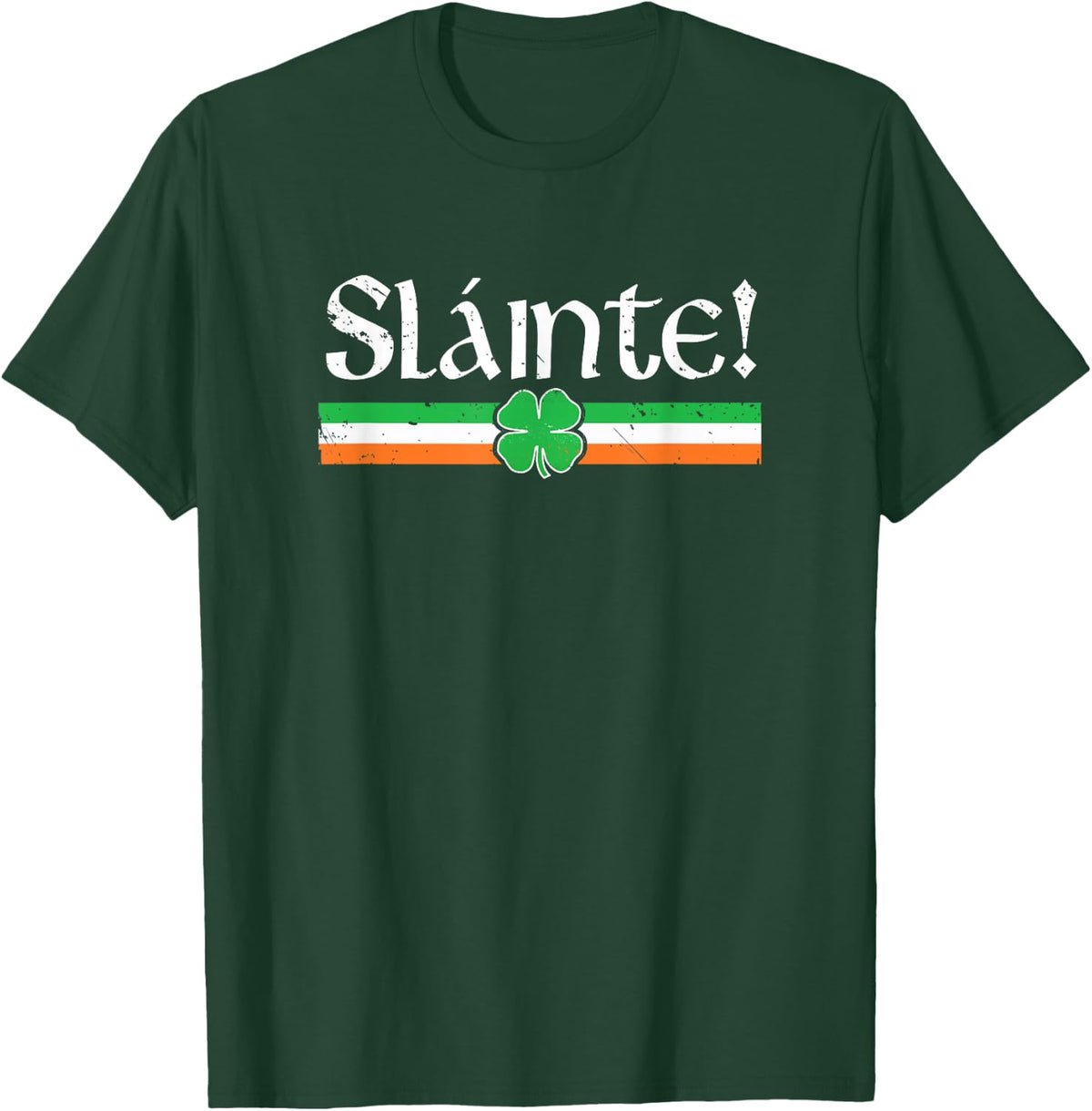 Slainte Shirt Irish Cheers Toast Shamrock St Paddys Day T-Shirt - Dark Green