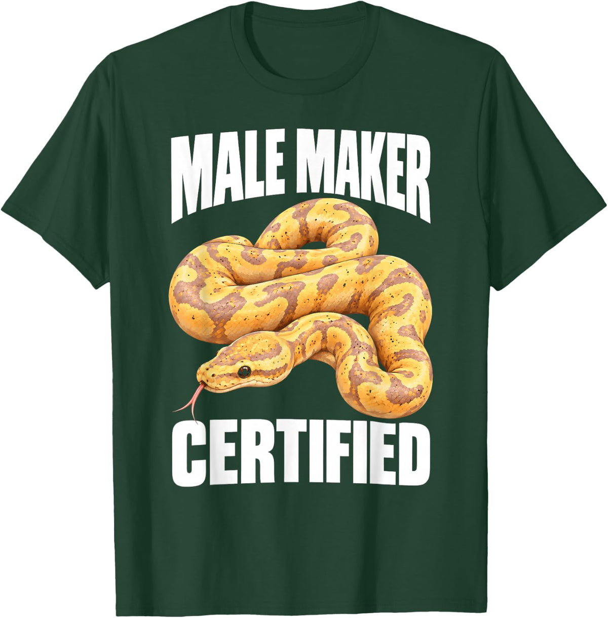 Banana Ball Python Male Maker Certified Reptile Breeder T-Shirt - Dark Green