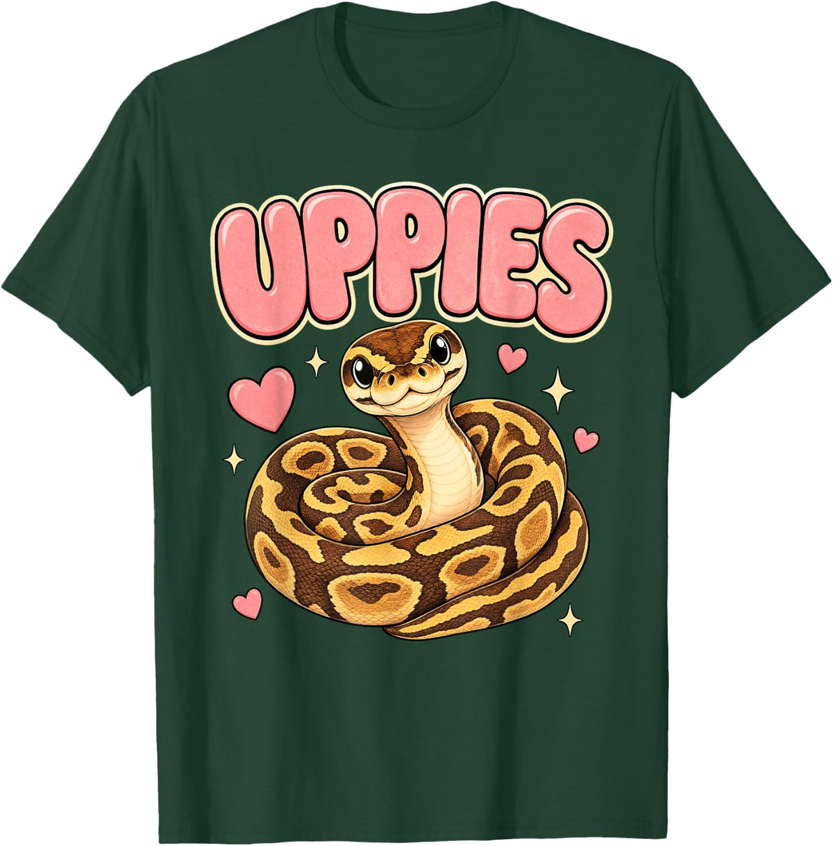 Ball Python Uppies Snake Owner Keeper T-Shirt - Dark Green