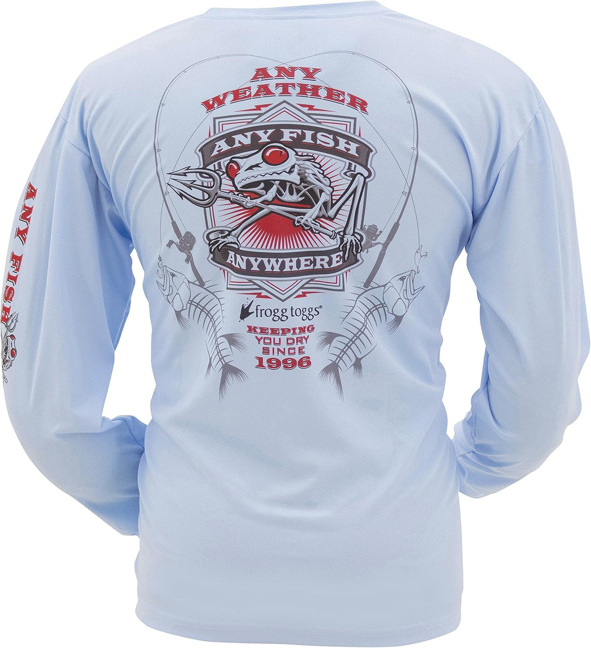 Frogg Toggs Any Fish Anywhere T-Shirt, Long Sleeve - Light Blue