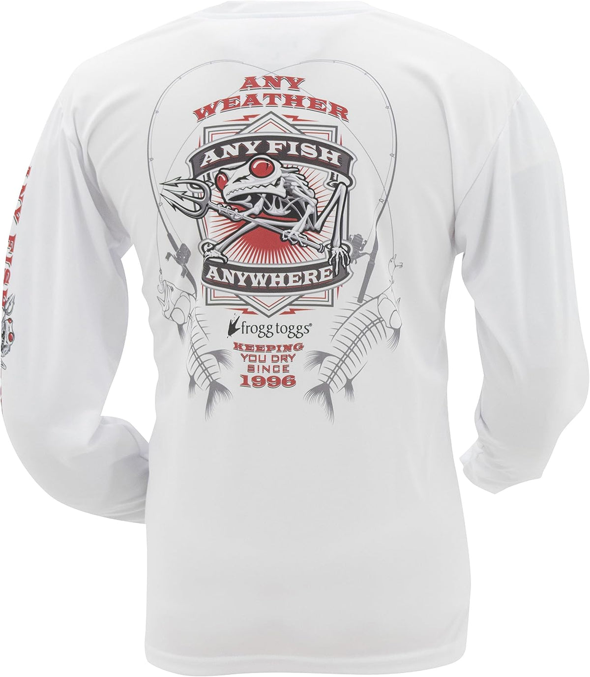 Frogg Toggs Any Fish Anywhere T-Shirt, Long Sleeve - White