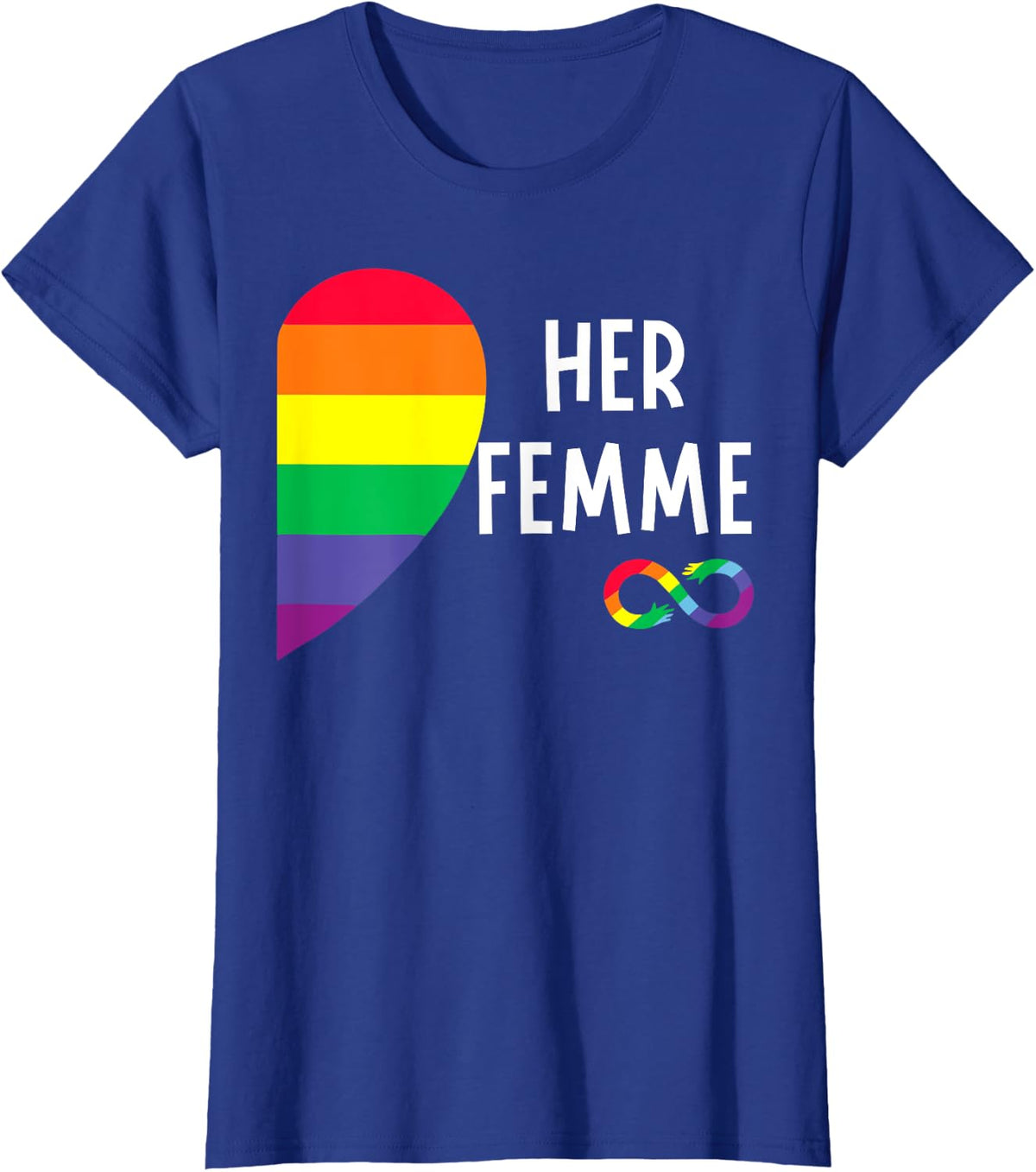 Her Fem Gay Pride Month LGBT Pride LGBTQ Pride Lesbian Flag T-Shirt - Royal Blue