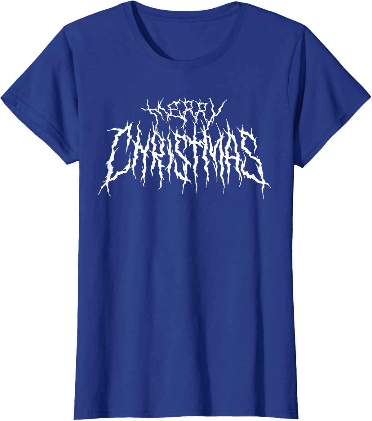 Merry Christmas Funny Holiday Heavy Metal Style Ironic Meme T-Shirt - Royal Blue