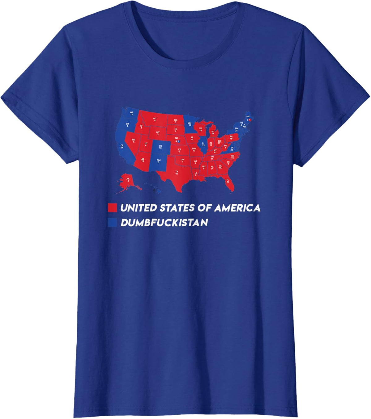 Election Map 2024 United States Of America Dumbfuckistan T-Shirt - Royal Blue