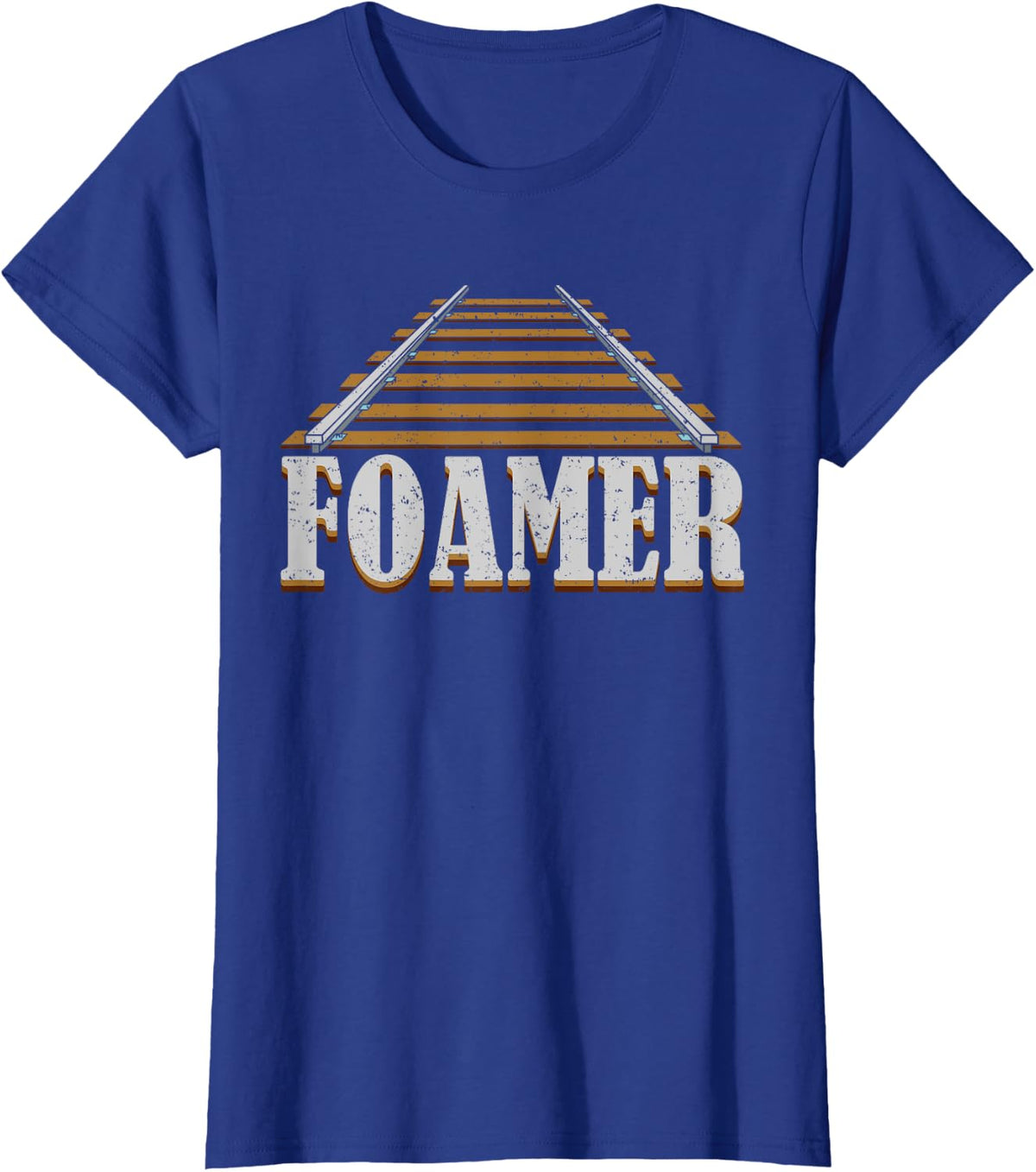 Trainspotter Train Gift Funny Railroad Train Foamer T-Shirt - Royal Blue