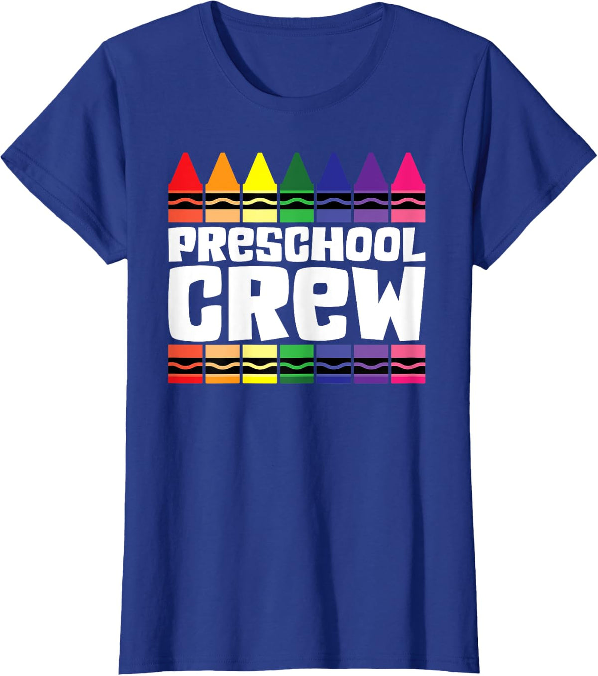 PRESCHOOL CREW Pre-K Tribe Back To School Teacher Student T-Shirt - Royal Blue