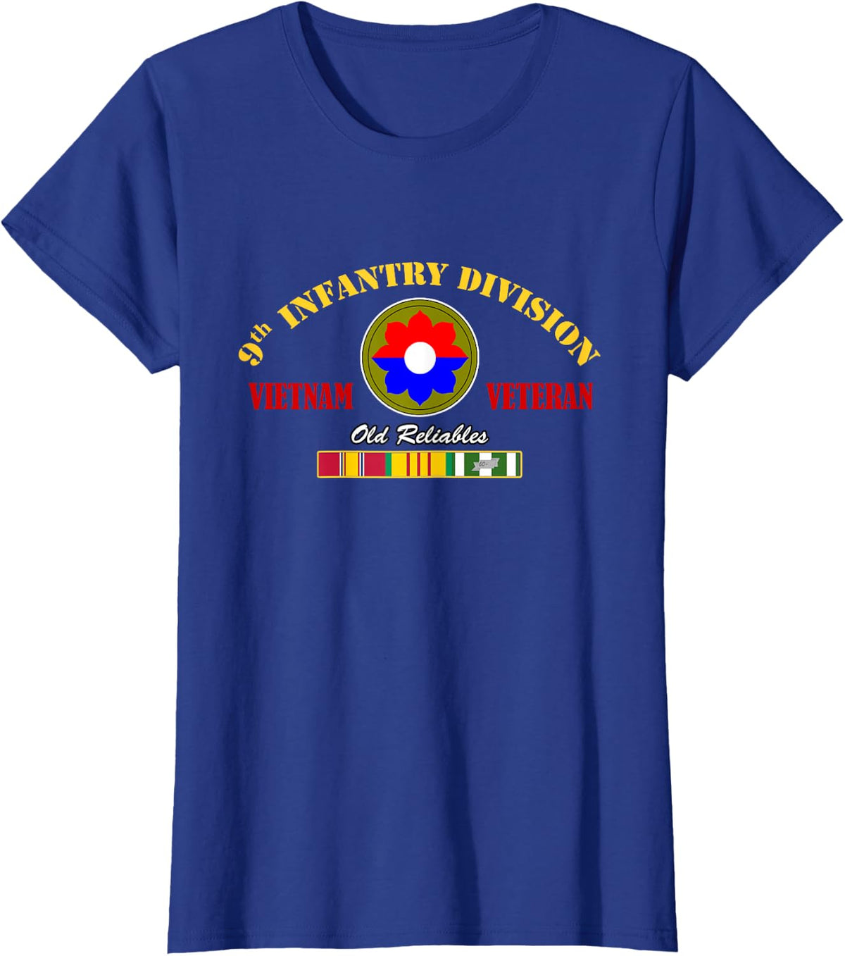 9th Infantry Division Vietnam Veteran Military Papa Xmas T-Shirt - Royal Blue