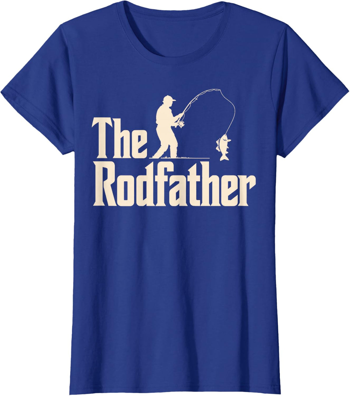 The Rodfather Funny Fishing Dad Fish Fan Fisher Daddy Angler T-Shirt - Royal Blue