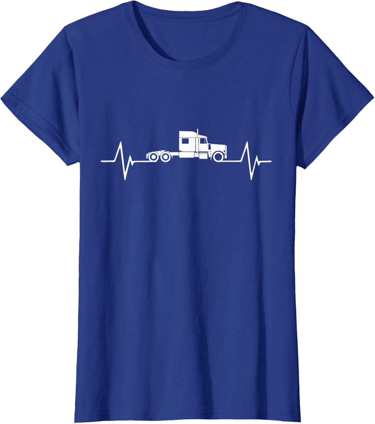 Truck Driver Heartbeat Gift T-Shirt - Royal Blue