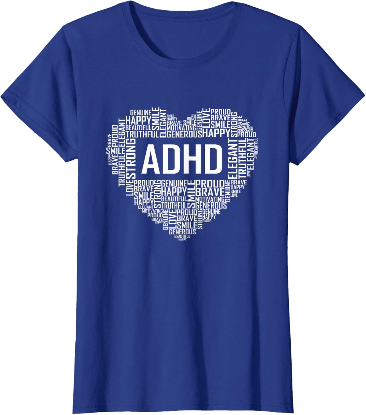 ADHD Heart Support Gift Proud ADHD Gifts T-Shirt - Royal Blue