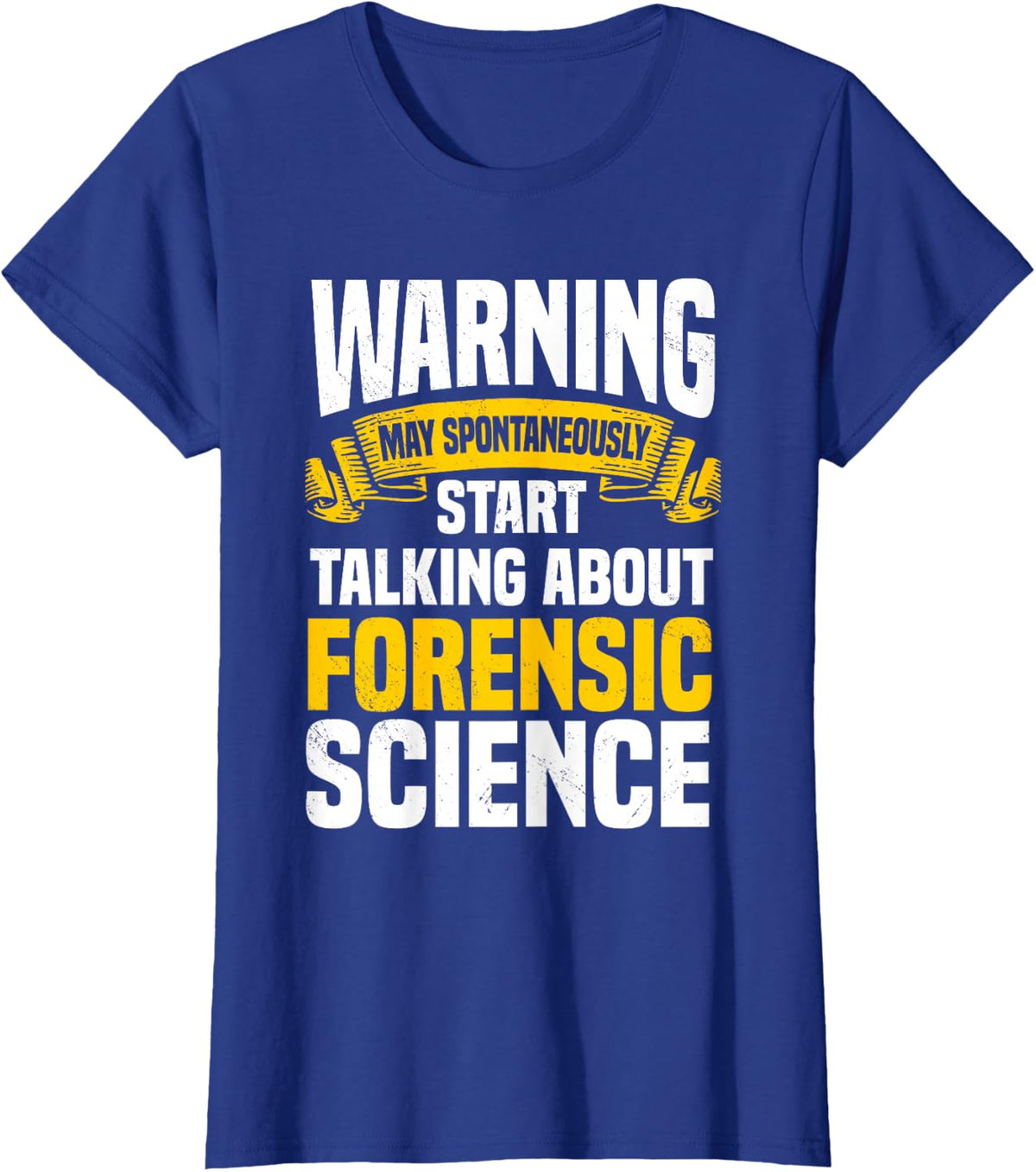 Forensic Science Investigator Warning Autopsy Technician T-Shirt - Royal Blue